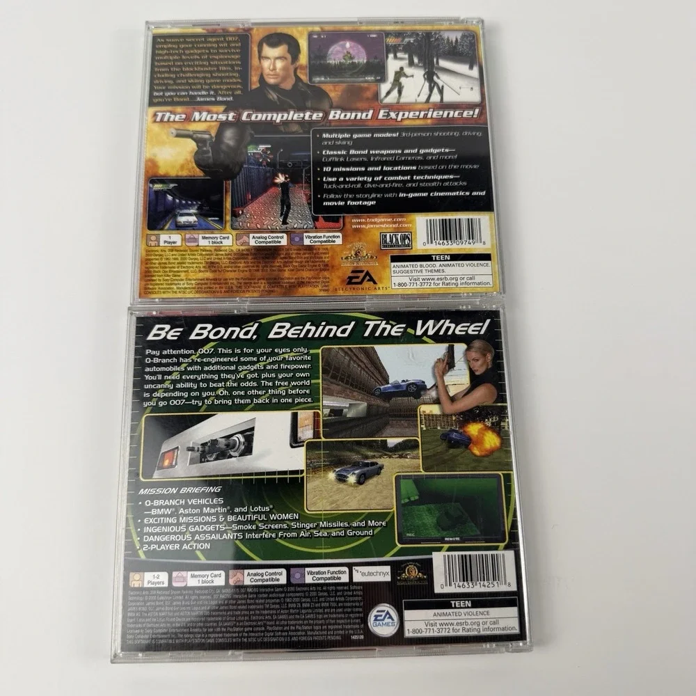 007 Tomorrow Never Dies & 007 Racing Sony Playstation PS1 Complete Bundle Lot